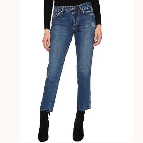 FREE PEOPLE Slim Boyfriend Fit Jeans Blue - Picture 1 of 8